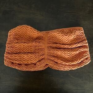 Out From Under Urban Outfitters Ruched Chevron Crinkle Strapless Top Crop Mini